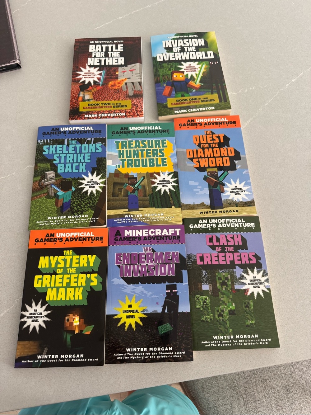 Set of 8 Minecraft-Themed Kids Paperback Books - like new condition